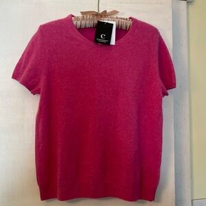 💯 2 Ply Cashmere Pink Luxurious Sweater New With Tags